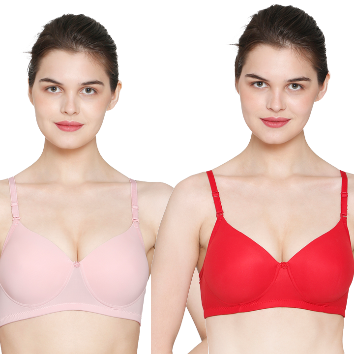 Light Padded Fabric T Shirt Bra Set of 2